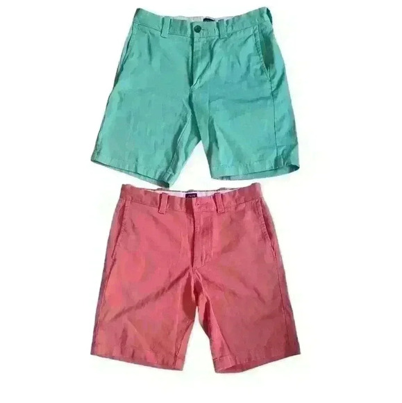 J Crew Chino Shorts Size 28 Turquoise and Salmon Color 2 pairs - Picture 3 of 9